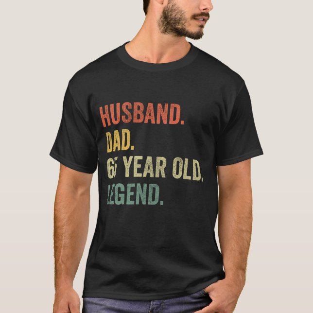 T-shirt Père du mari Grandpa Légende 65e citoyen âgé (Devant)