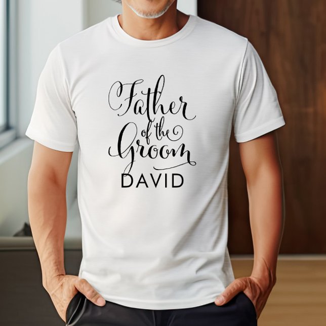 T-shirt Père du Marié Calligraphie Nom (Créateur téléchargé)