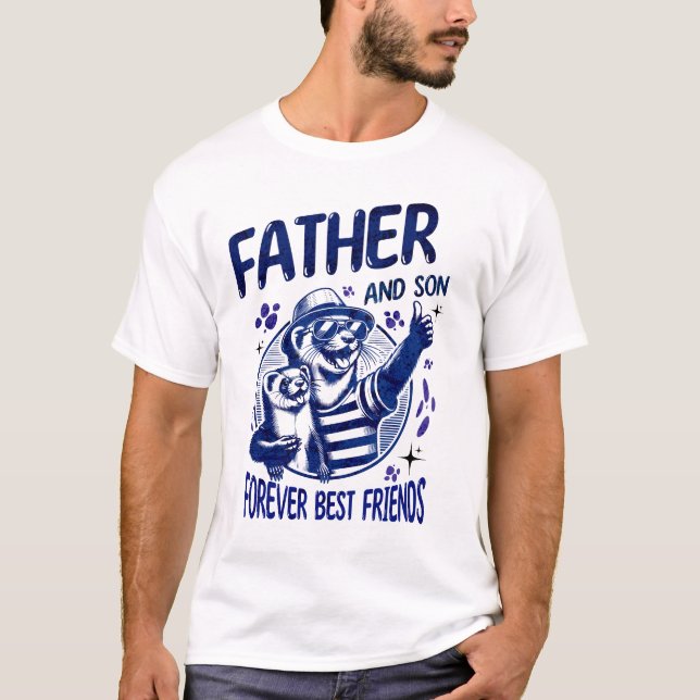 T-shirt Père et fils meilleurs amis  (Devant)