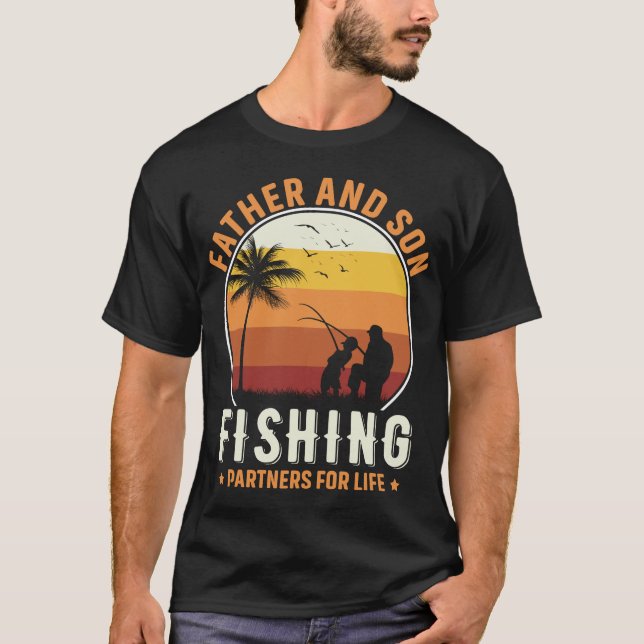 T-shirt Père et fils partenaires de pêche à vie Fisher (Devant)