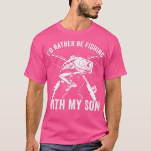 T-shirt Père et Fils Plutôt pêcher avec mon Fils Amusant