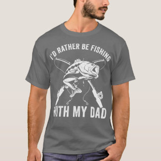 T-shirt Père et Fils Plutôt Pêcher avec papa Drôle