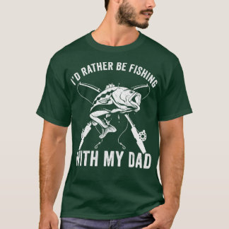 T-shirt Père et Fils Plutôt Pêcher avec papa Drôle