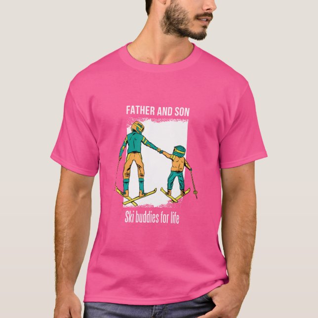T-shirt Père et son ami(e)s Ski Buddies (Devant)
