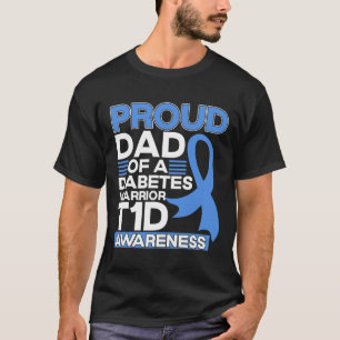 T-shirt Père Fière D'Un Guerrier Du Diabète T1D Type De Se