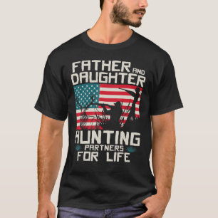 T-shirt Père Fille Partenaires de chasse Drapeau américain