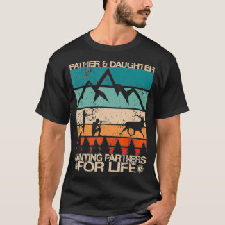 T-shirt Père Fille Partenaires De Chasse Pour La Vie Retro