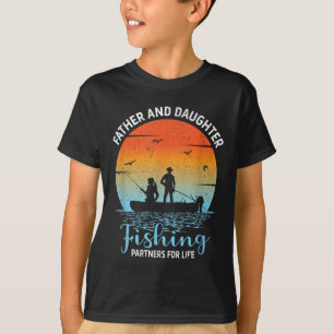 T-shirt Père Fille Partenaires de Pêche Mignon Papa Fille