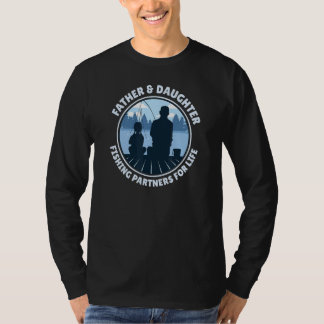 T-shirt Père & Fille Partenaires De Pêche Pour Vie Amusant