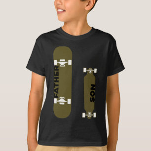 T-shirt Père Fils Skateur Skateboard Planche De Skate Skat