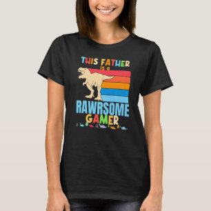 T-shirt Père Gamer Dinosaur jeu vidéo Big Trex Papa
