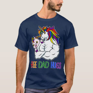 T-shirt Père gratuit Hugs Unicorn LGB Gay pride Père famil