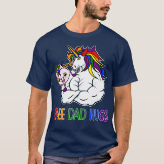 T-shirt Père gratuit Hugs Unicorn LGB Gay pride Père famil