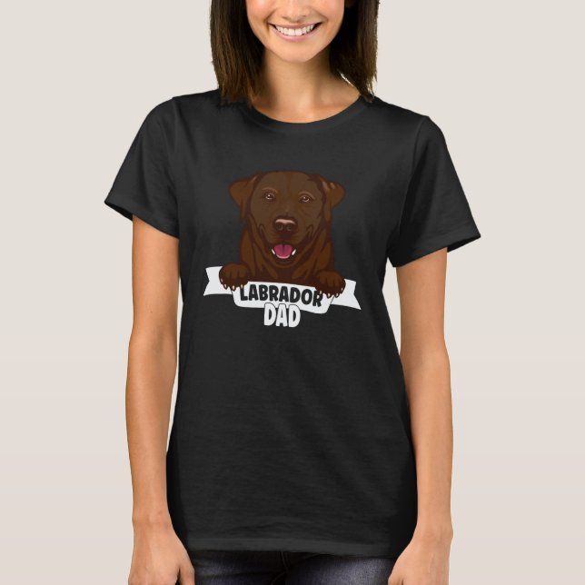 T-shirt Père Labrador Lab brun chocolat Labrador Retrieve (Devant)