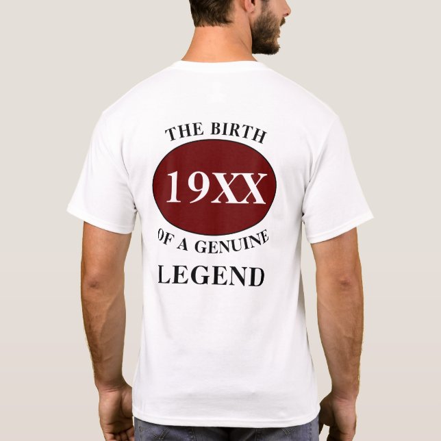 T-shirt Père Légende Toute année Humour Monogramme Nom ini (Dos)