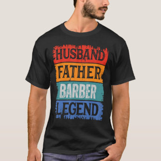T-shirt Père Mari BARBER Légende Fier Papa Retro Papa