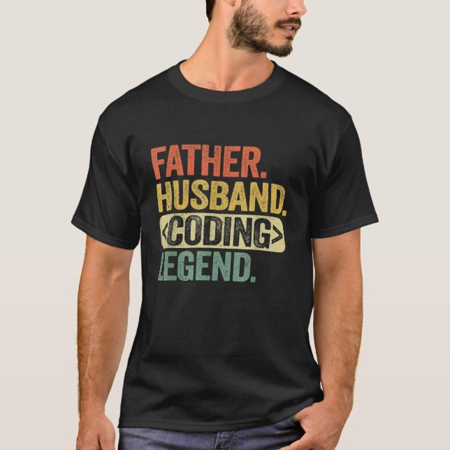 T-shirt Père Mari Légende de codage Logiciel drôle (Devant)
