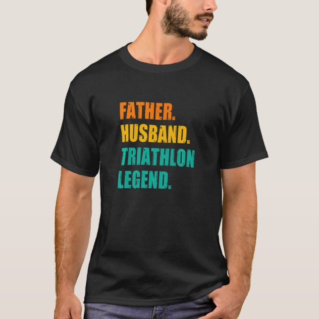 T-shirt Père Mari Triathlon Légende Runing Cycling Sp (Devant)