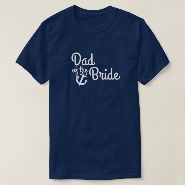 T-shirt Père Mariage nautique de la mariée avec Ancre (Design devant)