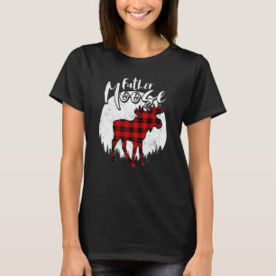 T-shirt Père Moose Red Plaid Buffalo Correspondant Famille