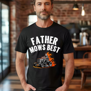 T-shirt Père Mows Meilleur Amusant Papa Feu Feu Flamme Pel