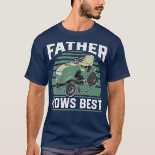 T-shirt Père Mows Meilleur Amusant Riding Mower Retro Mowi