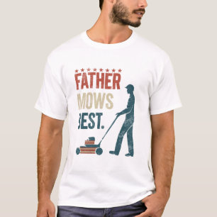 T-shirt Père Mows Meilleur Amusant Soin de pelouse Retro M