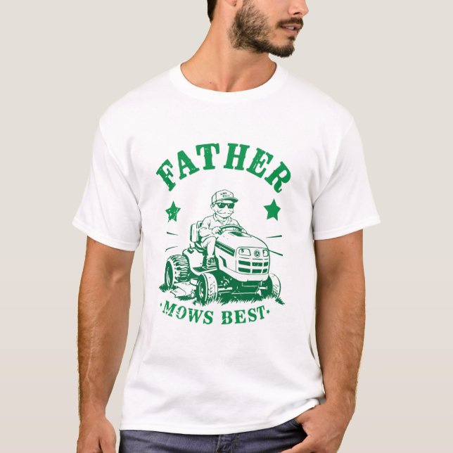 T-shirt Père Mows Meilleur Amusant Soin de pelouse Retro M (Devant)