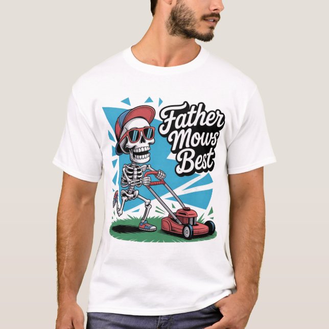 T-shirt Père Mows Meilleur Squelette Papa Drôle Fête des p (Devant)