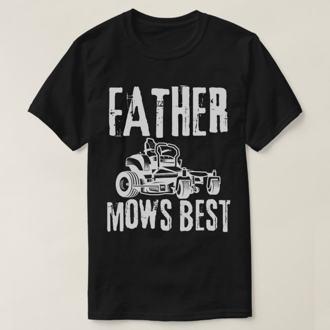 T-shirt Père Mows Meilleur - Vintage déprimé (Design devant)