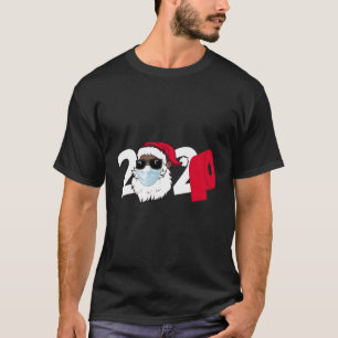 T-shirt père Noël 2020 Avec Masque Visage Black African Am