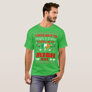 T-shirt Père Noël a envoyé à Noël irlandais d'épouse