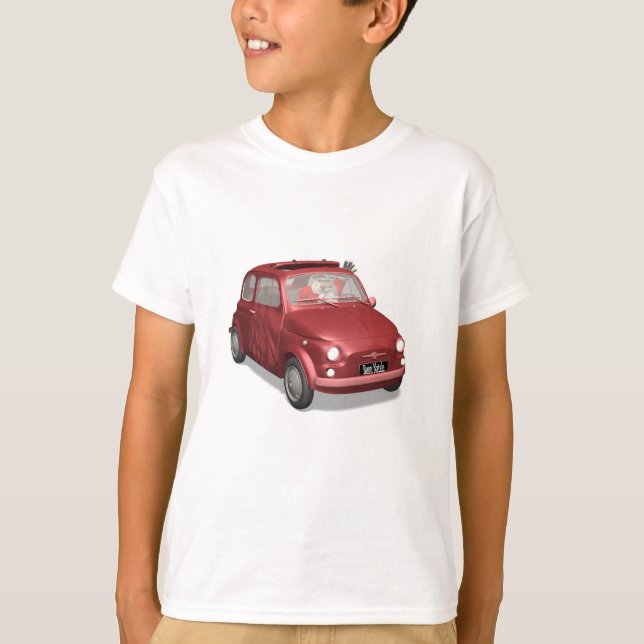 T-shirt Père Noël À Fiat 500 (Devant)