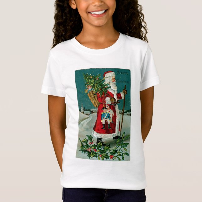 T-Shirt Père Noël à pied (Devant)