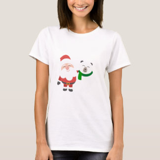 T-shirt Père Noël Adorable Avec Ours Polaire