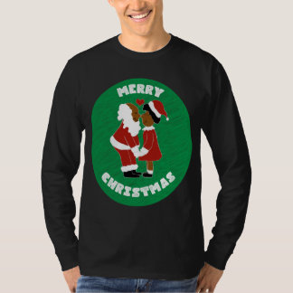 T-shirt Père Noël afro-américain et Mme Claus couple assor