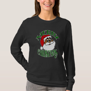 T-shirt Père Noël afro-américain laid de Noël