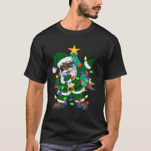 T-shirt Père Noël afro-américain moche Noël 2021