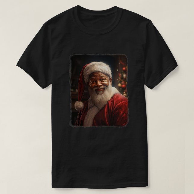 T-shirt Père Noël afro-américaine (Design devant)