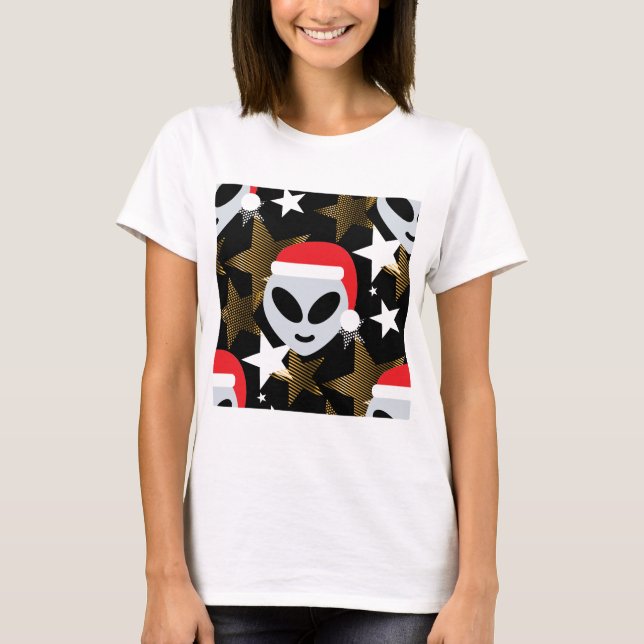 T-shirt père Noël alien emoji (Devant)