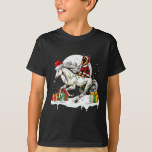 T-shirt Père Noël Allemand Berger équitation Cheval de Noë