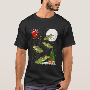 T-shirt Père Noël Alligator Traîneau Volant Drôle Magique 