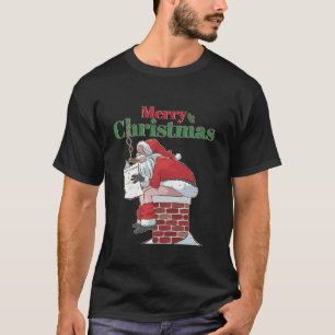 T-shirt Père Noël amusant à abattre Chimney Noël Noël