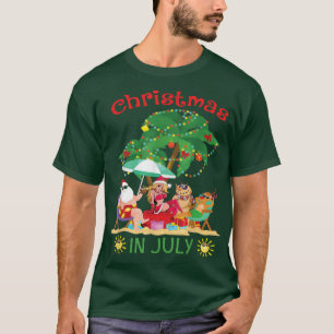 T-shirt Père Noël Amusante Sur La Plage Avec Biniki Girl C