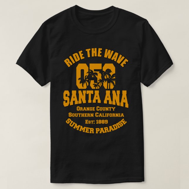 T-shirt Père Noël Ana Orange Comté Californie États-Unis (Design devant)