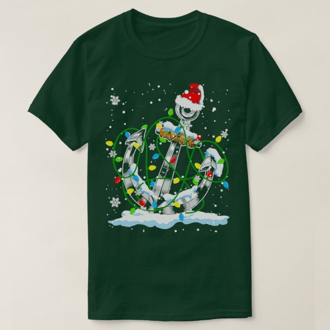 T-shirt Père Noël Ancre Cool feux de Noël (Design devant)