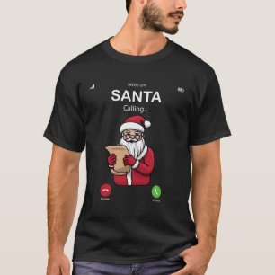 T-shirt Père Noël Appelle Funky Christmas Prank Téléphone