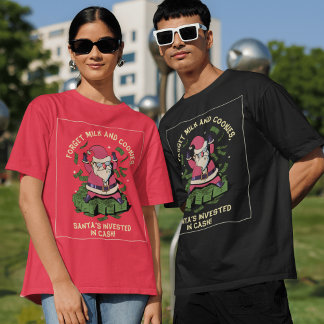 T-shirt Père Noël assis sur un pile d'argent à Noël