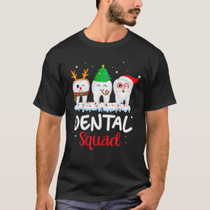 T-shirt Père Noël aux dents drôles Renne Équipe dentaire d