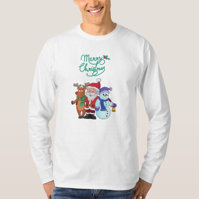 T-shirt Père Noël avec le cerf (Devant)